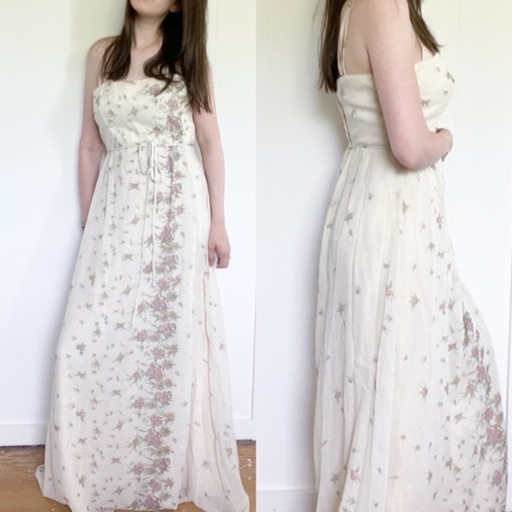 House of Bianchi vintage 70’s floral‎ maxi dress S